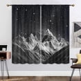 thumbnail image 2 of Black Mountain Curtains for Bedroom 42Wx63H Inch Rod Pocket Nature Starry Night Sky Galaxy Rustic Scenery Man Natural Landscape Hills Fantasy 2 Panel Window Treatment Set for Living Room Decor, 2 of 4