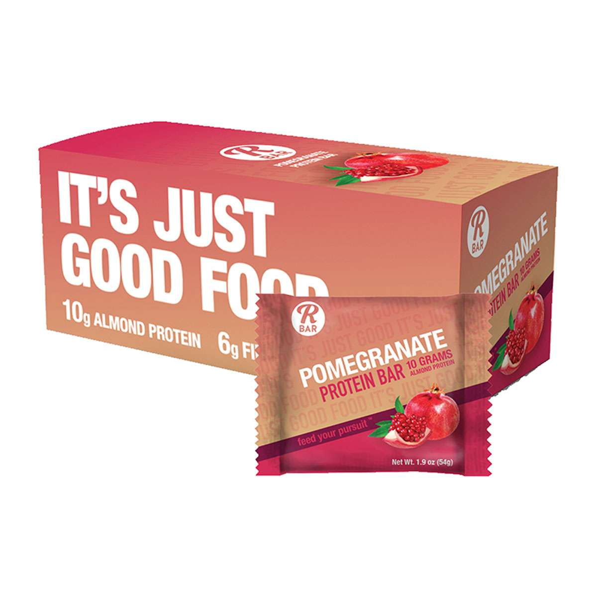 RBar Pomegranate Protein Bar - 1.9 Ounce - Box of 8 - 7361