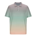 thumbnail image 4 of Zylanna Men's Polo Shirts, Short Sleeve Turndown Collar Fashionable with Gradient Color Tee Shirts for Man Black Size 4XL, 4 of 5