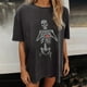 thumbnail image 4 of Moda casual sexy manga larga impresa suelta manga corta hombres y mujeres pulóver blusa superior Pompotops  FGAJ6408, 4 of 6