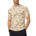 thumbnail image 2 of ZHOGXU Male T Shirt Summer Short Sleeved Crew Neck Camouflage Print Workout Sports Breathable Top For Outdoor Activities,Khaki,L, 2 of 7