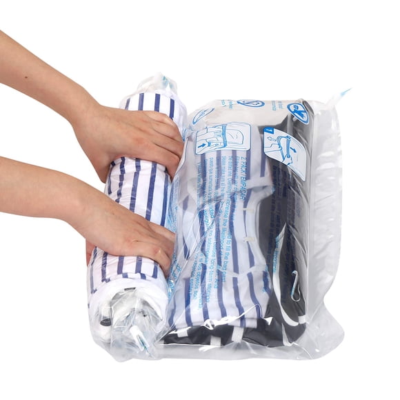 HIBAG 12 bolsas de compresión para viajes, bolsas de compresión esenciales para viajes, embalaje al vacío, bolsas con cremallera para ahorrar espacio, para accesorios de viaje en crucero (12 viajes)