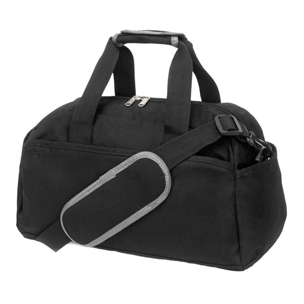 Bolso de gimnasio pequeño para mujer y hombre con múltiples bolsillos, multiusos y ajustable. Negro