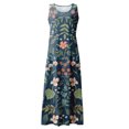 thumbnail image 5 of FcBaudy Robe Sans Manches Col Rond, Robes d'Été pour Femmes, Robes Femmes Robe Longue Imprimée Sans Manches et en Lin Col Rond Robe Femmes, 5 of 5