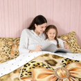 thumbnail image 4 of Erosebridal Elegant Satin Bow Ribbon Twin Comforter Sets for Girls, Romantic Floral Print Bedding Set, Reversible 2pcs 1 Comforter and 1 Pillowcase, 4 of 6