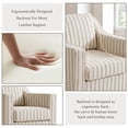 thumbnail image 4 of UIXE Swivel Accent Chairs Set of 2, Comfy Swivel Chair with Deep Seat, Upholstered Club Armchair with 360 Degree Rotation Base, Single Sofa Reading Chair for Living Room, Pinstripe Light Brown, 4 of 6