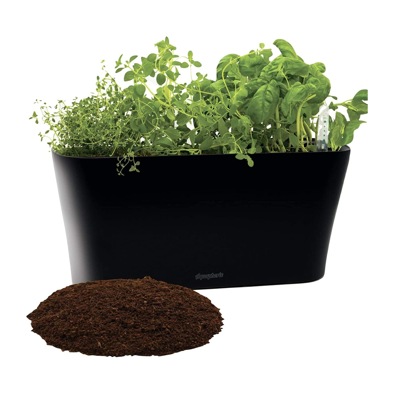 Window Garden Aquaphoric Herb Garden Tub Self Watering Planter + Fiber Soil, Keeps
