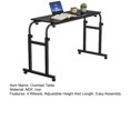 thumbnail image 7 of 100x40cm Wooden Overbed Table on Wheels - Height & Length Adjustable Mobile Bedside Desk, Tilting Laptop Stand for Recliner, Sofa, Hospital Bed, 7 of 7