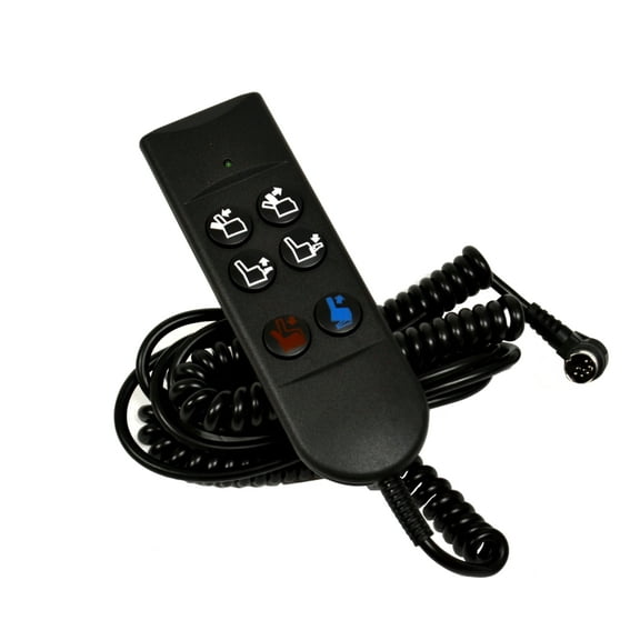 FR Recliner-Handles 6 Button Handset 5 Pin for Powered Recliners and Lift Chairs with Right Angle Extension