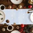 thumbnail image 3 of Christmas Red Snowman Cotton Linen Table Runner Winter Snow Scene Pine Tree Forest Bird Dining Table Runners for Home Decor Party Dining Room Restaurant Kitchen Party 13" x 48", 3 of 9