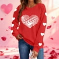 thumbnail image 2 of Fewfanhot Womens Tops Valentines Day Sweatshirt for Women Funny Love Heart Shirts Casual Valentine Pullover Long Sleeve Tops, 2 of 8