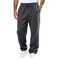 thumbnail image 3 of UDAUDU Men's Casual Baggy Sweatpants Lightweight Drawstring Wide Leg Lounge Athletic Travel Pants Streetwear with Pockets Camel M, 3 of 9