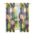 thumbnail image 7 of Yayeee Window Curtains Set of 2 for Living Room Light Filtering 63"x52", Flamingo Pattern, 7 of 7