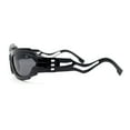 thumbnail image 3 of Mens Unique Elabroate Futuristic Wrap Around Sport Plastic Sunglasses All Black, 3 of 4