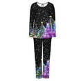 thumbnail image 6 of EchfiProm Cute Christmas Pajamas for Women Sleepwear Pants and Long Sleeve Nightwear Fall Purple 2 Piece Set Adults Lounge Sets, 6 of 8