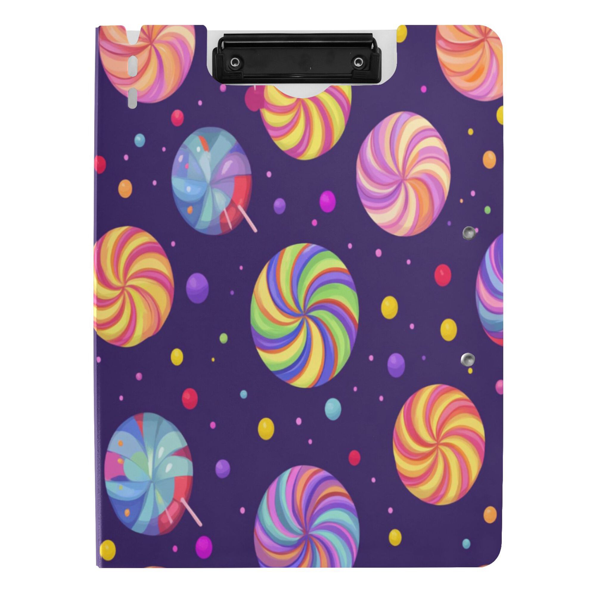FORMRS A4 Clipboard Folder with Pen Holder Horizontal Foldable School Office Binder, Candy Cosmic Swirls