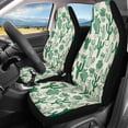 thumbnail image 2 of XYZCANDO Breathable Front Car Seat Covers featuring Green Cactus Pattern - Durable Waterproof Protection for All Seasons, 2 of 10