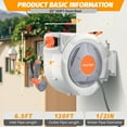 thumbnail image 4 of CazToi Auto Rewind Garden Hose Reel, Retractable Hose with 9-Function Nozzle, Lock at Any Length Wall Mount with Swivel Bracket for Outdoor Watering, 4 of 9