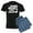 With Blue Strpe Pant, variant on CafePress - Without Music Life Would Be Fl Men's Dark Pajamas - Men's Dark Loose Fit Cotton Pajama Set