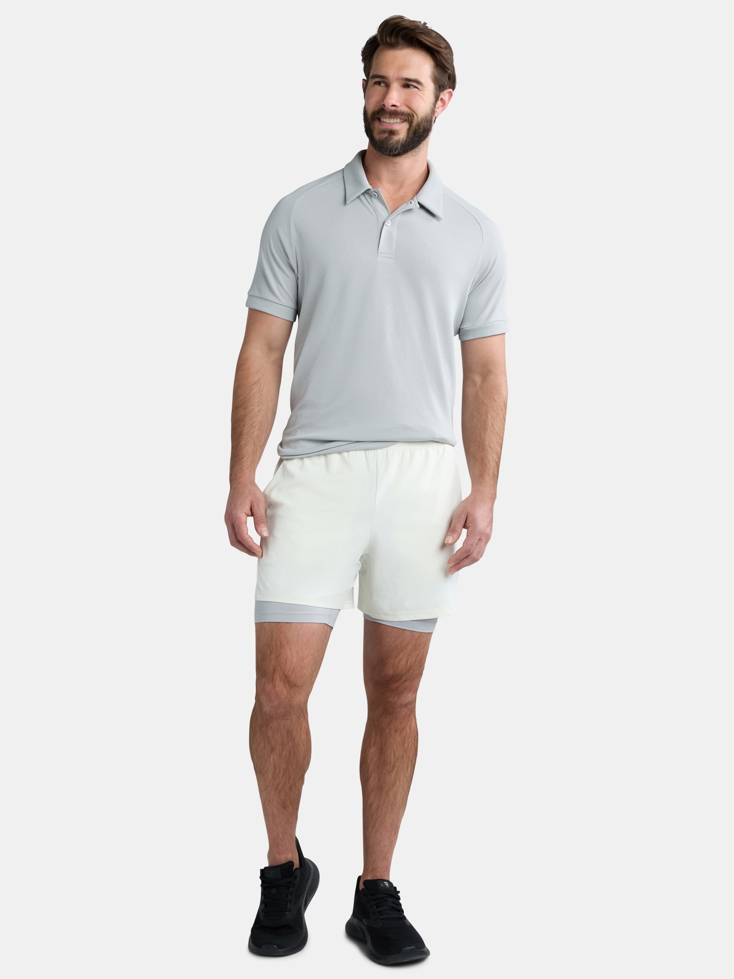 Athletic Works Men's and Big Men's 2 in 1 Gym Shorts with Liner, 6" & 8" Inseams, Sizes S-3XL