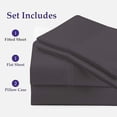 thumbnail image 2 of Universal Boat Sheet Set, 600-TC Egyptian Cotton Universal-XL-V-Berth Boat Bed Sheet Set Elephant Grey Solid Fits mattresses up to 6” Depth Sheet Set, 2 of 5