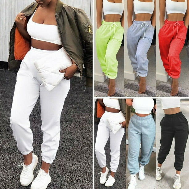 Adults Sweat Pants for Summer Women Low Waisted Opaque Soft Yoga