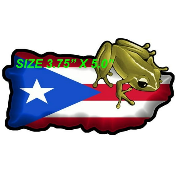 Puerto Rico Flag Sticker (Pack of 2) Puerto Rican Coqui Flag Vinyl Decal