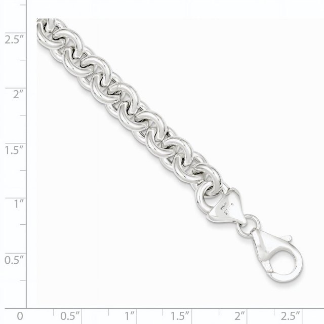 Sterling Silver Polished Fancy Link Bracelet (Weight: 10.58 Grams, Length: 7.75 Inches)