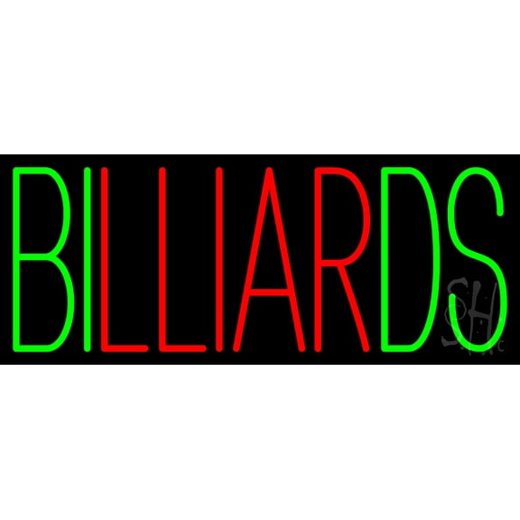 Vertical Billiards 1 LED Neon Sign 10 x 24 - inches, Black Square Cut Acrylic Backing, with Dimmer - Bright and Premium built indoor LED Neon Sign for wall décor, arcarde, and storefront.