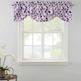 thumbnail image 2 of Tie Up Valances for Windows, Spring Purple Leaves Adjustable Valance Curtains Window Treatment for Living Room, Country Botanical Pastoral Leaf Beige Rod Pocket Kitchen Curtains & Drapes 42x18 Inch, 2 of 9