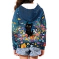 thumbnail image 5 of chaqlin Black Cat Hoodies for Girls Trendy Y2K Zip Up Hoodie Sweatshirts Flower Long Sleeve Sport Jacket Lightweight Loose Fit Hooded Coat with Pocket, 5 of 6