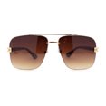 thumbnail image 2 of Mens Mobster Half Rim 90s Luxury OG Sunglasses Gold Tortoise Brown, 2 of 4