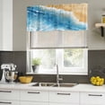 thumbnail image 4 of Blue Beach Coastal Curtain Valances for Windows, Kitchen Valance Window Treatments Panel 2 Pack, Ocean Summer Seaside Nautical Rod Pocket Short Curtains for Bathroom Bedroom 60 x 18 Inch, 4 of 8
