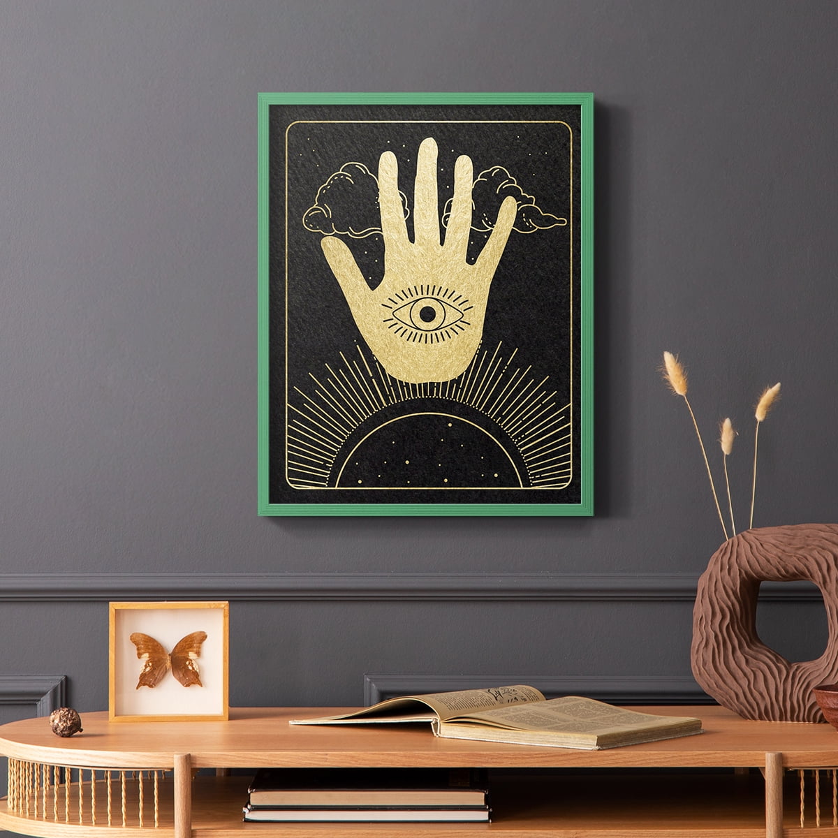 Celestial Palm in Paper Solid Wood 11 x 14 Framed Print
