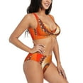 thumbnail image 2 of Kdxio Orange Rotating Print Women's 2 Piece High Waisted Wrap Spaghetti Strap Summer Swimsuit Bikini Set-XX-Large, 2 of 7