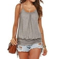 thumbnail image 2 of ibuvkizy Women's Casual Tank Spaghetti Strap Vest Shirt Sleeveless Blouse Fold, 2 of 8
