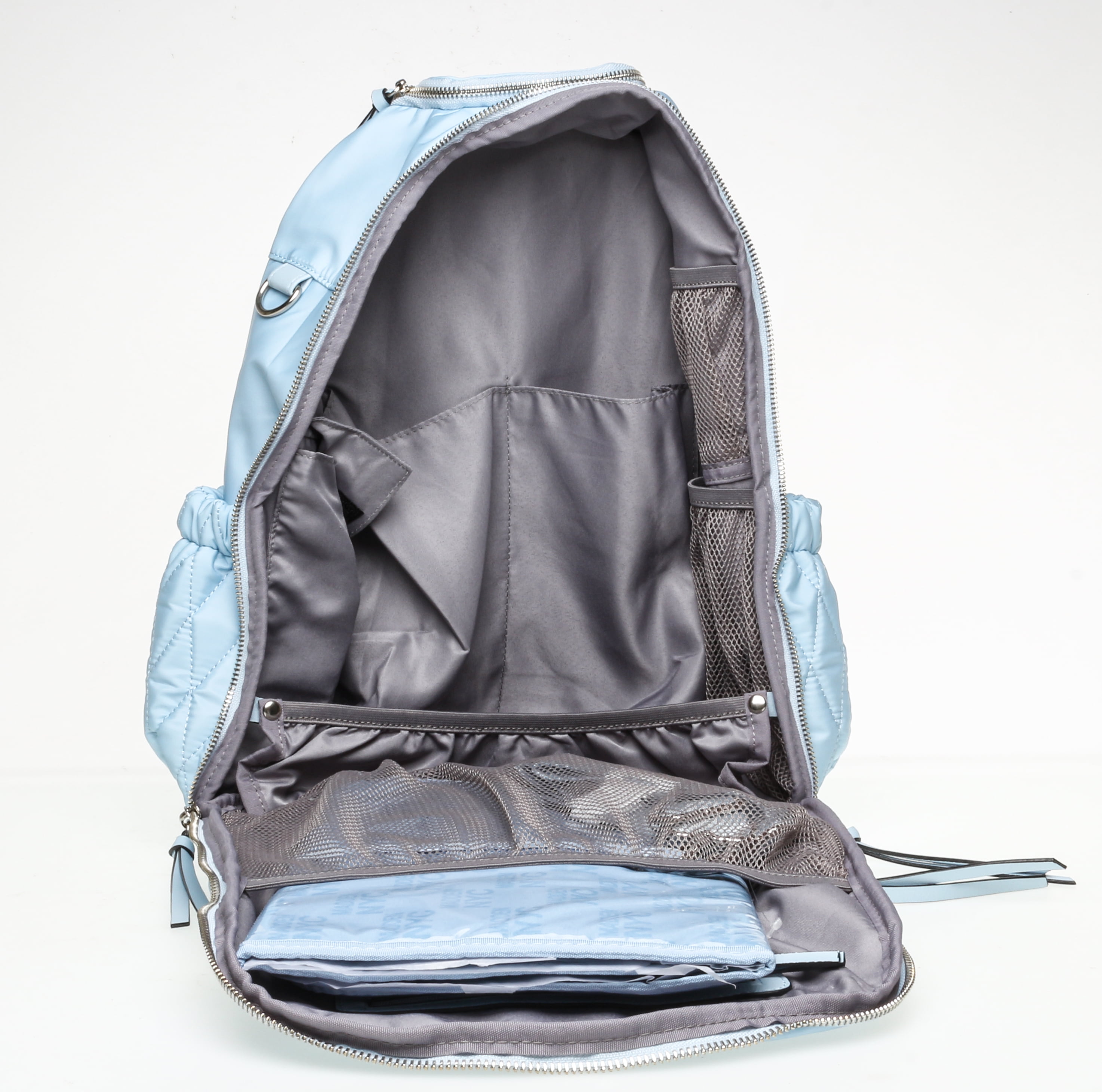 Madden NYC Women's Diaper Backpack Quilted Light Blue