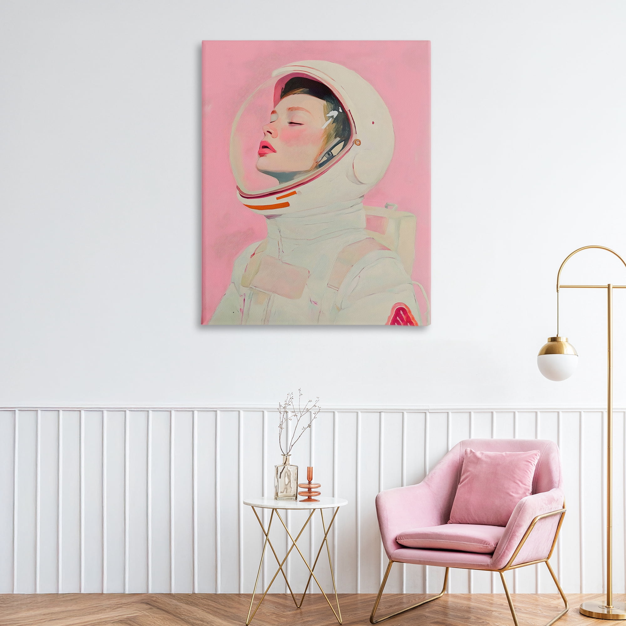 Stupell Industries Pink Astronaut Girl Canvas Wall Art, design by The Prints Vibe