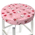 thumbnail image 3 of Balery Gnome With Heart Fundas de asiento para taburete de bar redondo de tela de terciopelo ajustables que protegen de arañazos y manchas para sillas de 14 a 17 pulgadas.-13 inch, 3 of 7