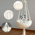 thumbnail image 4 of Macrame Cat Hammock with Cushion - Handwoven Hanging Cat Bed with Tassel Design, Boho Style Indoor Pet Swing for Sleeping, Lounging, and Climbing, Elegant Home Decor, 4 of 6