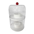 thumbnail image 4 of Vitrina transparente para figuras, a prueba de polvo, moderna, portátil, organizador de centro de mesa giratorio para figuras en miniatura y muñecas. 2 niveles, 4 of 8