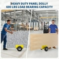 thumbnail image 4 of Heavy Duty Panel Dolly Cart, 600 LBS Capacity, 10" Rubber Inflatable Tires, Adjustable Drywall Mover for All-Terrain Sheet & Door Transport, Yellow, 4 of 8