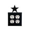 thumbnail image 1 of Village Wrought Iron EOO-45 Star Double Outlet Cover - Black, 1 of 3