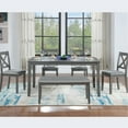 thumbnail image 2 of Rectangular 6-piece Wood Dining Set / Comfortable Seating, Ideal for Hosting, 2 of 7