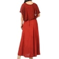 thumbnail image 2 of Sakkas Niam Women's Maxi Capelet Long Dress Celtic Medieval Renaissance Adjustable - Burgundy - S/M, 2 of 5