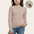thumbnail image 2 of FAIWAD Kids Boys Girls Long Sleeve Sweater Mock Neck Solid Color Ribbed Knit Top Basic Undershirt Sweater, 2 of 6