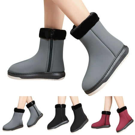 

Cathalem Boot Gaiters Snow Women Women s Winter Cotton Shoes Thickened Velvet Solid Color Classic Casual Bog Boots Women Snow Black 8.5