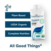 Kate Farms Organic 1.4 High Calorie Nutrition Shake for Adults, Chocolate, 20g Protein, 27 Vitamins and Minerals, Meal Replacement, 11 oz (6 Pack)