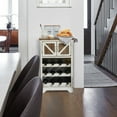 thumbnail image 3 of LuxenHome White and Natural Wood 2-Door Wine Cabinet, 3 of 9