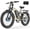 Beige - Full Suspension, variant on Electric Bike for Adults, 5000w Peak 45MPH, 52V 25Ah 100 Miles Ebike, 26" Fat Tire Electric Bicycles for All Terrain, Electric Mountain E-Bike UL2849